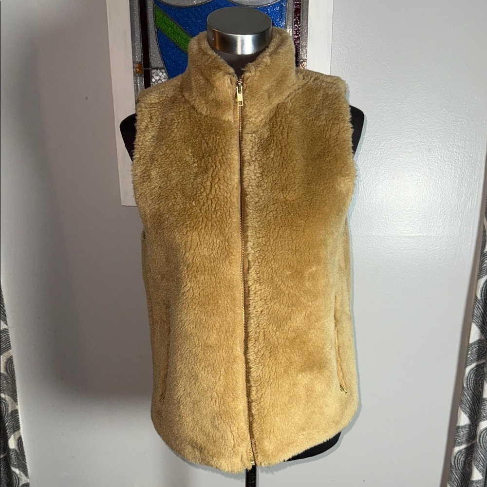 J Crew Faux Fur Excursion Vest SZ XS